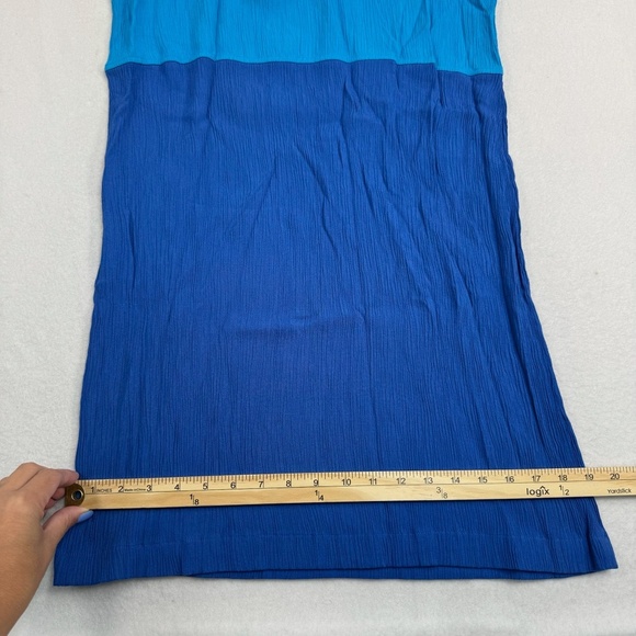 Diane Von Furstenberg Short Sleeve Gauze Midi Dress Womens SZ Large Multi Color - Picture 7 of 9